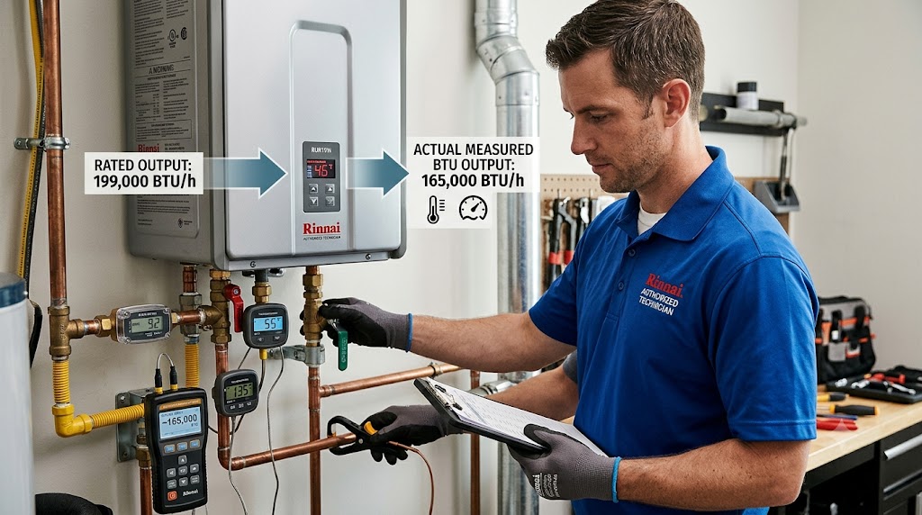 Rinnai BTU Rating vs Actual Hot Water Output